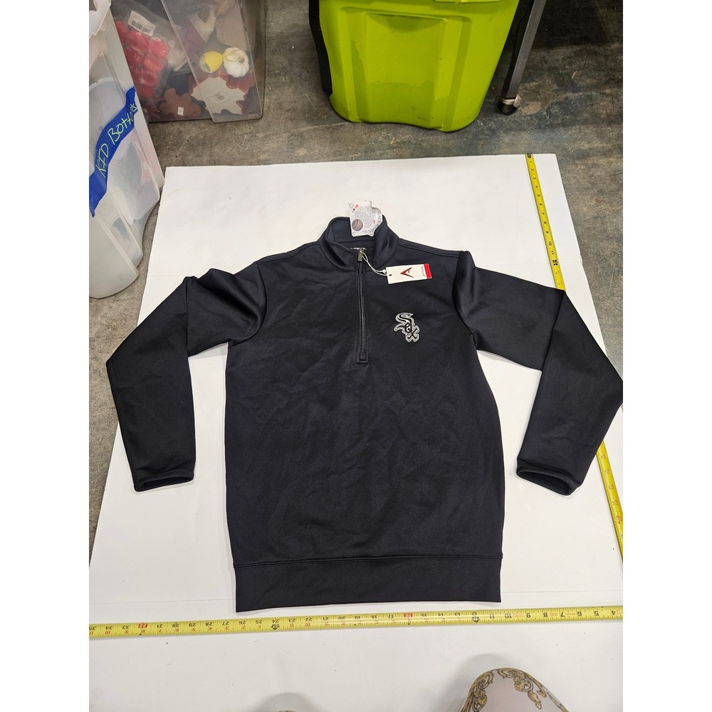 Antigua Chicago White Sox Leader Pullover Mens Small Black Quarter Zip NWT